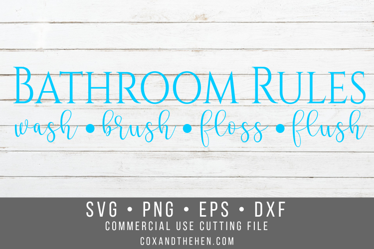 Bathroom Rules Wood Sign Stencil SVG