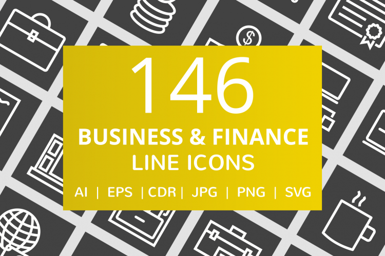 146 Business   Finance Line Inverted Icons
