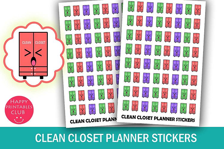 Clean Closet Planner Stickers-Organize Closet Stickers