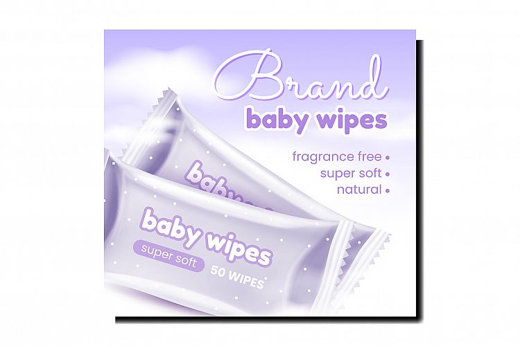 Baby Wipes Blank Bags Promotional Poster Vector example image 1