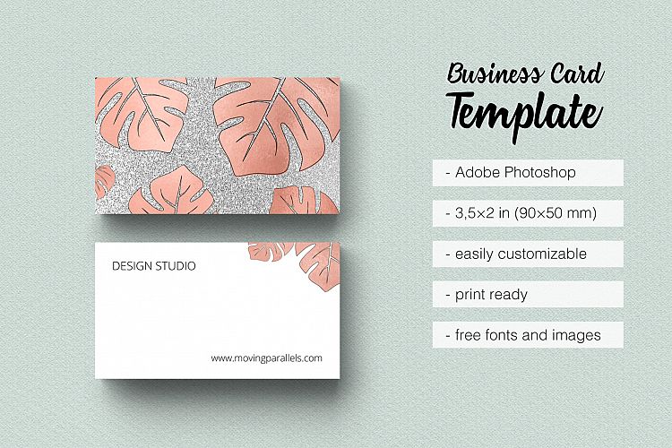Rose Gold Foil Marble Business Card