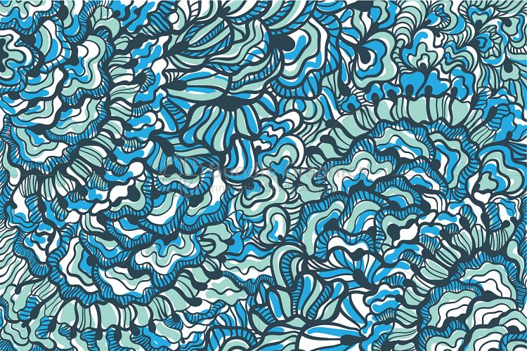 Abstract Freehand Style Monotonous & Colored Vector Graphic Background