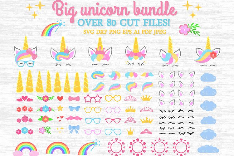 Big unicorn bundle svg, Big bundle svg, Unicorn kit svg, Unicorn clipart, Unicorn svg file, Unicorn party svg, Unicorn cricut, Svg bundle