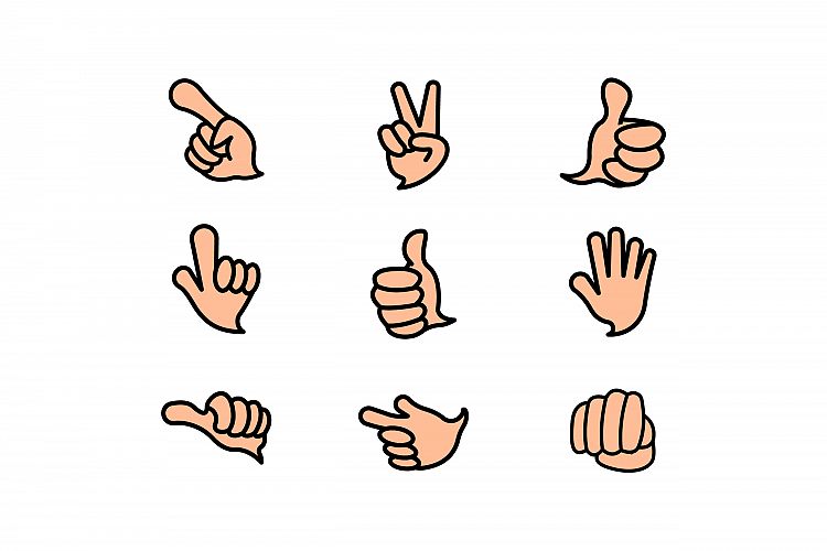 Vector Hand Icon Symbol Set
