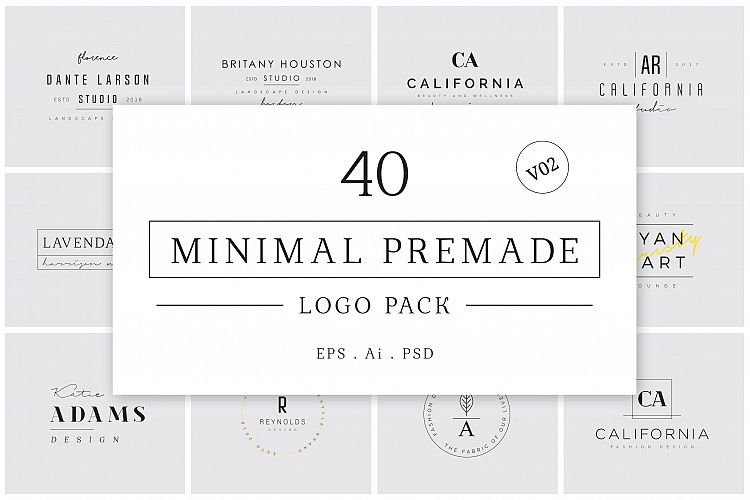 Minimal Premade Logo Bundle V02