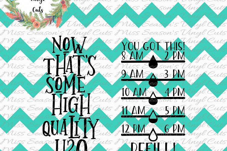 High Quality H2O SVG Water Bottle SVG, DXF, Eps, Png