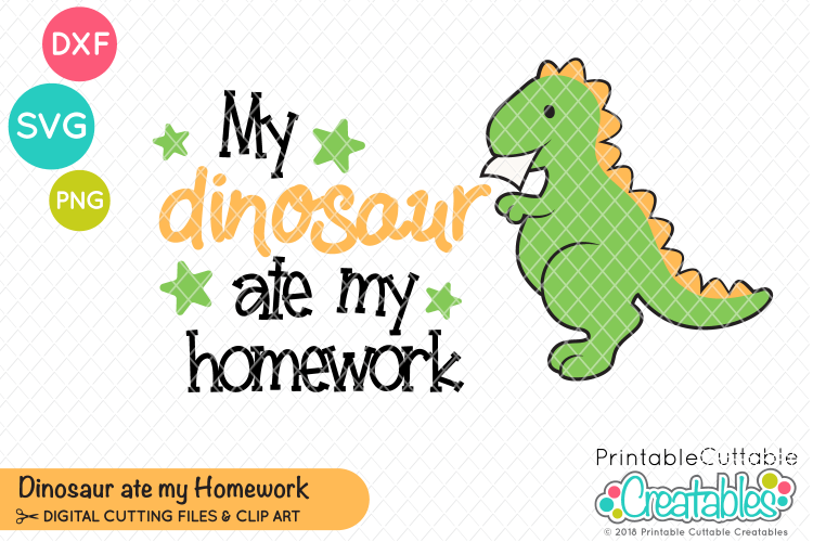 Dinosaur Ate My Homework SVG