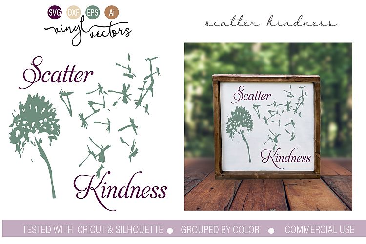 Scatter Kindness DXF SVG Cut File