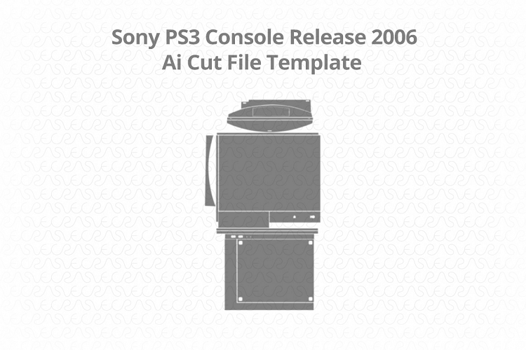 Sony PS3 Gaming Console Vinyl Skin Vector Cut File Template 