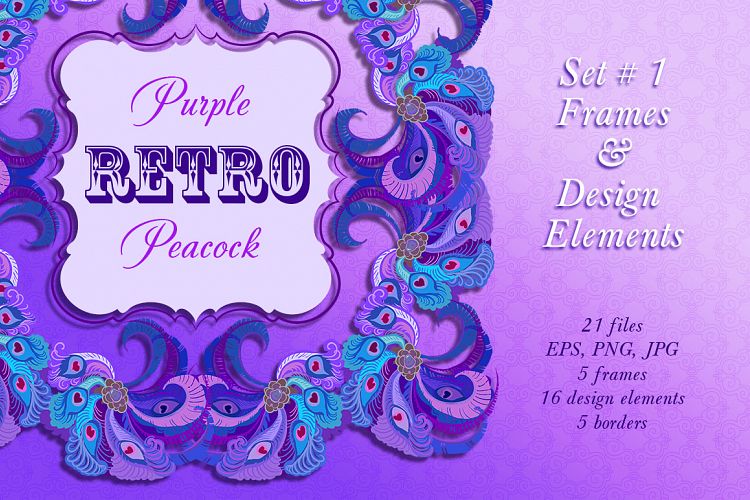 Retro Peacock Feathers Set vol # 1