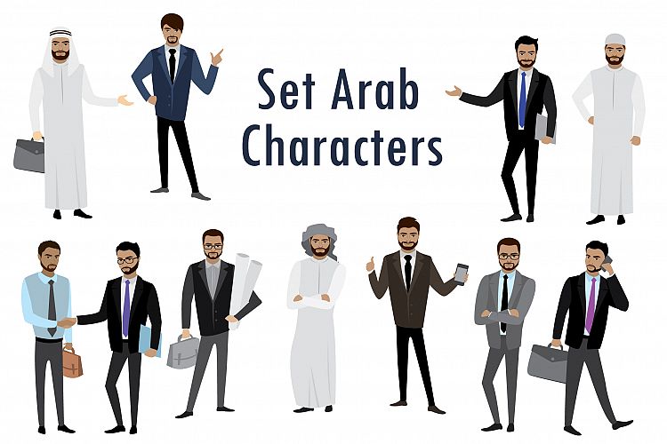 Set of Arab Businessman, Characters