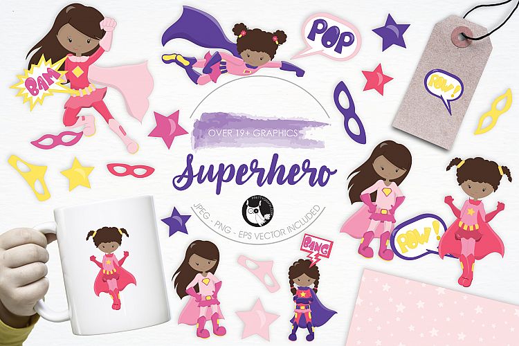 Superhero graphics and illustrations