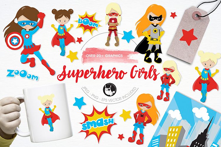 Superhero Girls  graphics and illustrations
