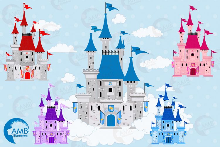 Fairytale castle clipart, graphics, illustrations AMB-992