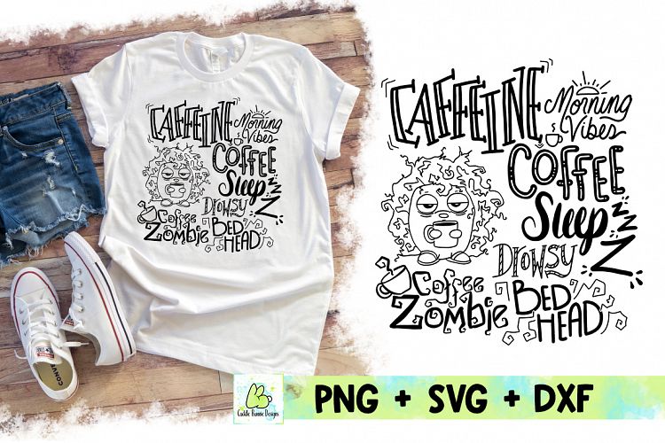 Coffee Zombie HedgeHog, Caffeine, Morning Vibes, SVG, DXF