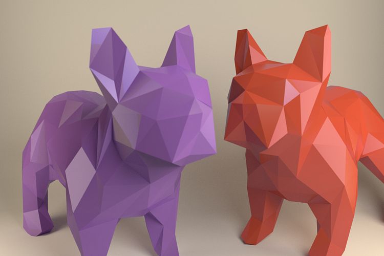 French Bulldog, Paper Dog, Papercraft Bulldog, Paper Animals, Papertoy, Home Decor, Frenchie, 3D papercraft model, lowpoly DIY, hobby idea
