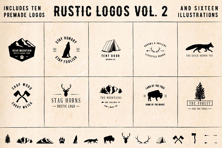 Rustic Logos Volume 2 AI EPS PNG PSD