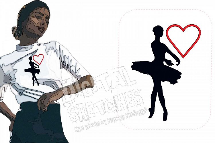 Ballerina Monogram Frame Machine Embroidery Design 3 Sizes