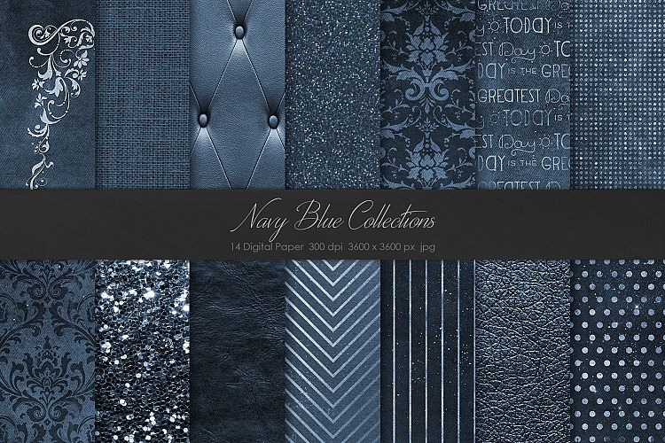 Navy Blue   Silver Textures