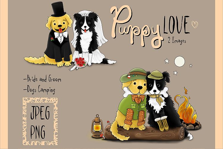 Puppy Love | Clip art illustrations PNG/JPEG