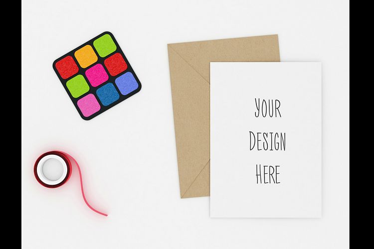 Greeting card stock photo mockup