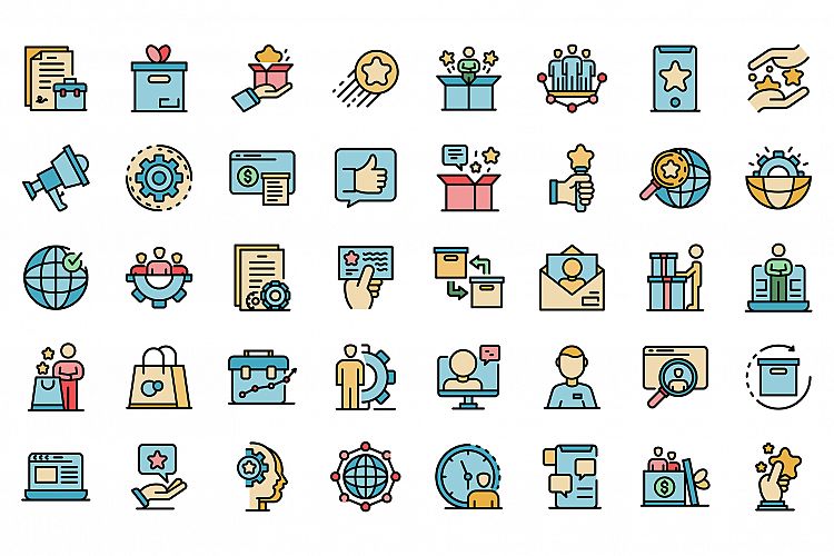 Product manager icons set vector flat example image 1