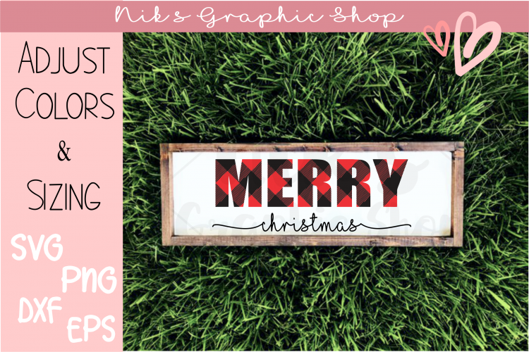Christmas Svg, Buffalo Plaid Svg, Plaid Merry Christmas Svg
