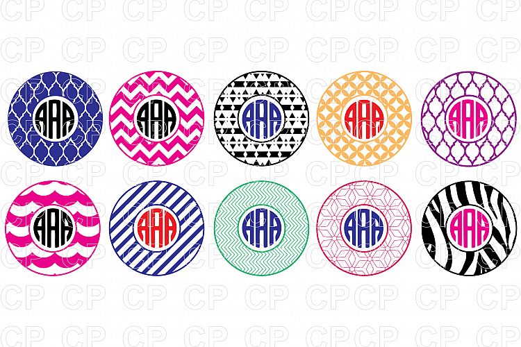 Circle Monogram SVG Cut Files, Monogram , Bundle Svg