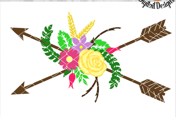 Download Arrows and Flowers SVG - png - eps - dxf - ai - fcm - Boho ...