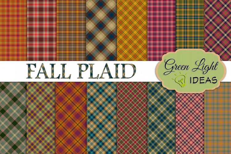 Fall Plaid Digital Papers, Plaid Backgrounds