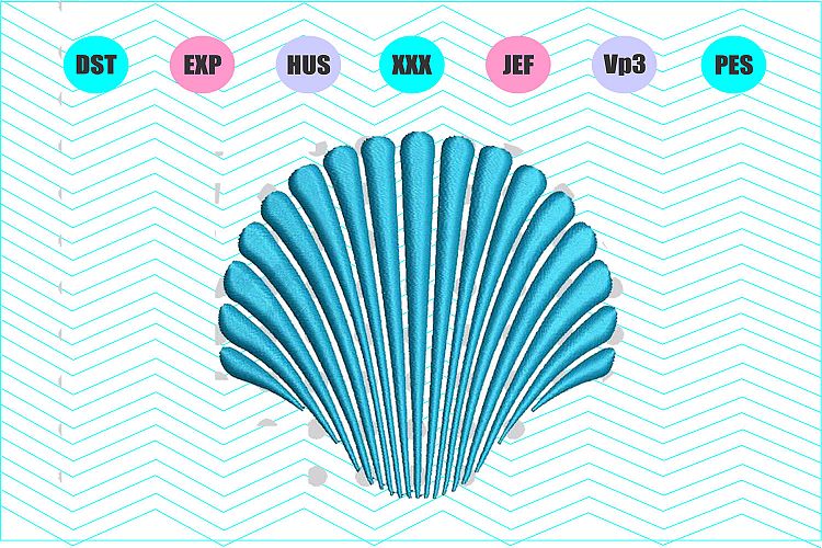 Shell Machine Embroidery Design 3Sizes-INSTANT DOWNLOAD