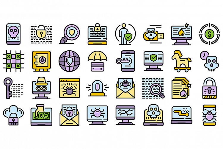 Fraud icons set vector flat example image 1