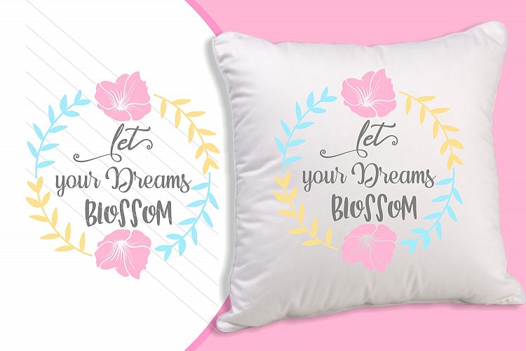 monogram flower svg, let your dreams blossom, dxf