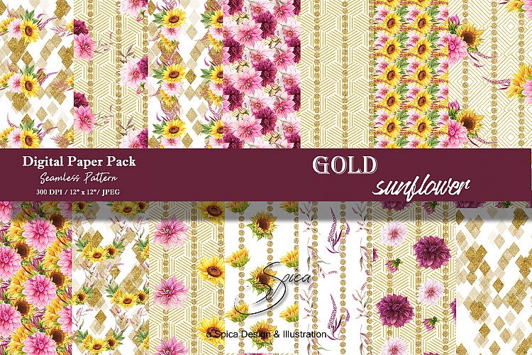 Sunflower digital paper