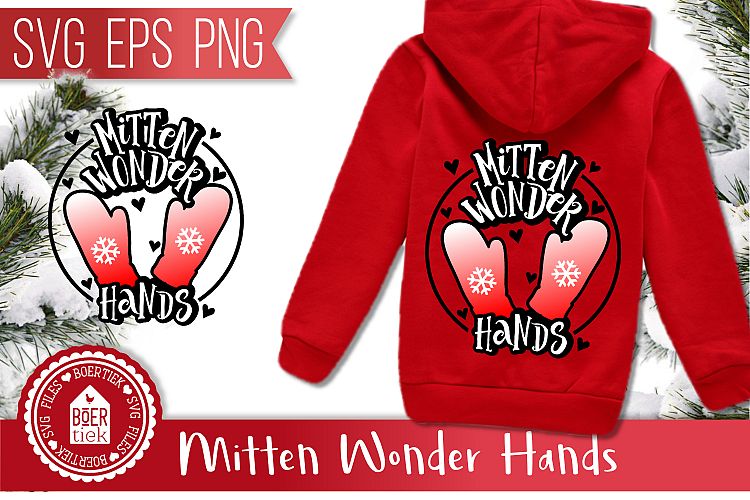 Mitten Wonder hands, Winter wonderland, unique cute quote