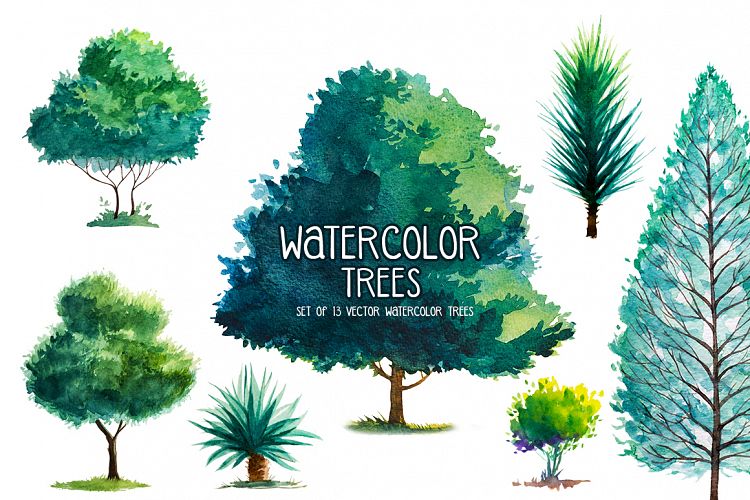 Watercolor Trees