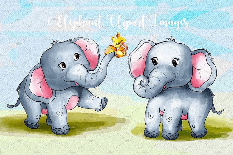 Cute Elephant Clipart Images by Whimseez