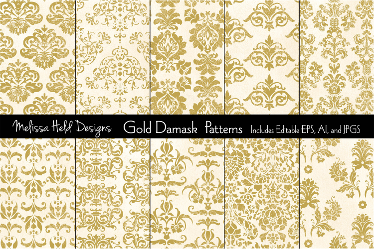 Gold Damask Patterns