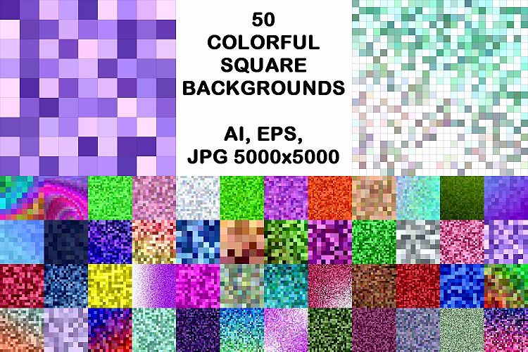 50 colorful square backgrounds (AI, EPS, JPG 5000x5000)
