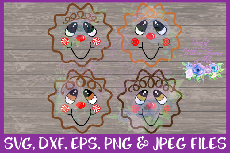 Christmas Gingerbread Man Face SVG for Cricut & Silhouette