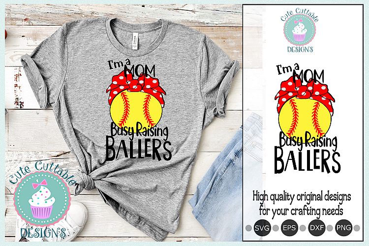 Download Softball SVG, Busy Raising Ballers Red Bandana Softball ...