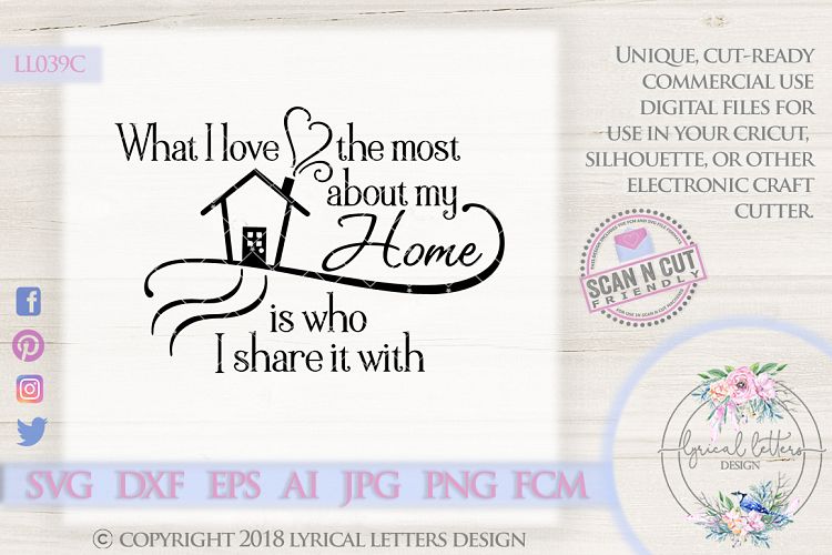 What I Love the Most About My Home SVG Cut file LL039C