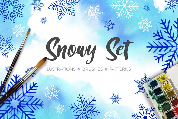 Snowlakes Winter Watercolor Set