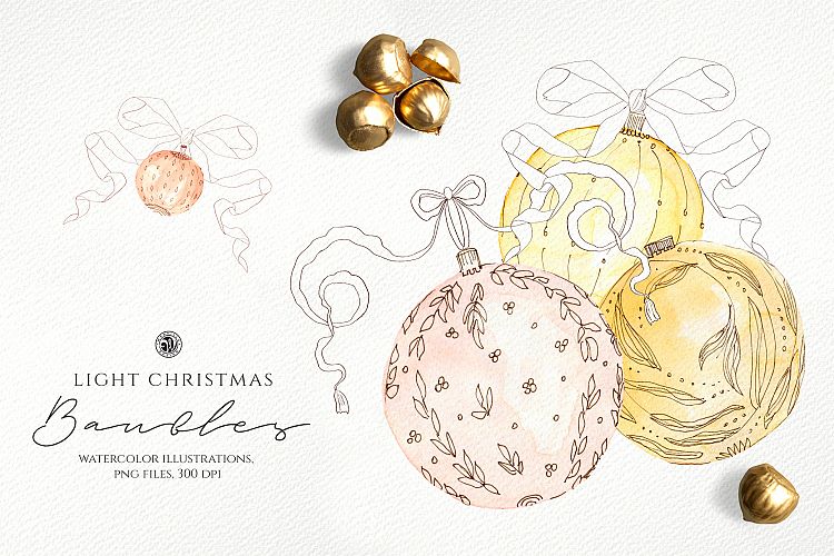 Christmas Watercolor Baubles