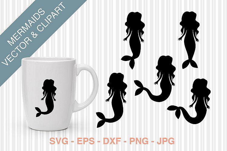 5 Mermaid Silhouettes