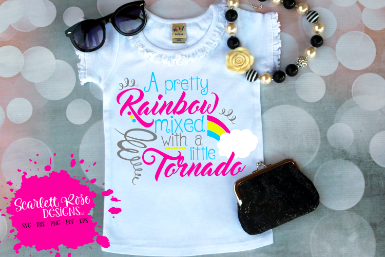 A Pretty Rainbow Mixed with a Little Tornado SVG