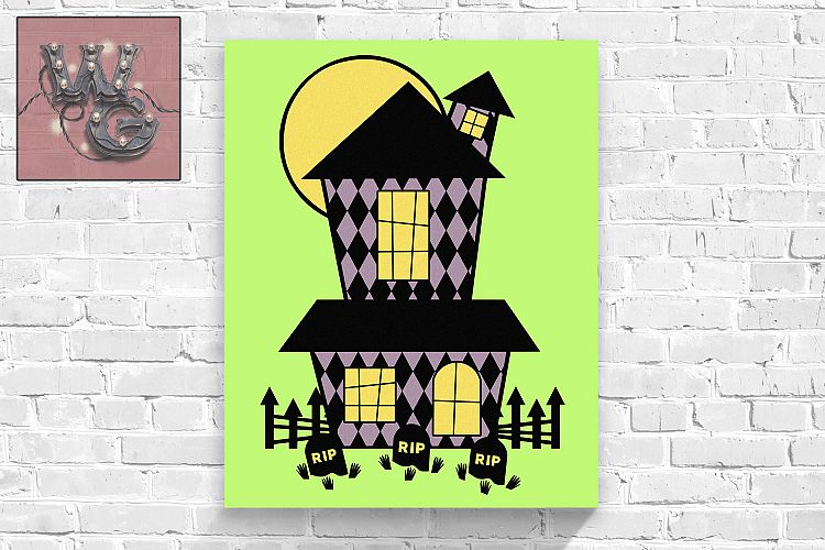 Haunted House Harlequin SVG DXF PNG JPG Commercial