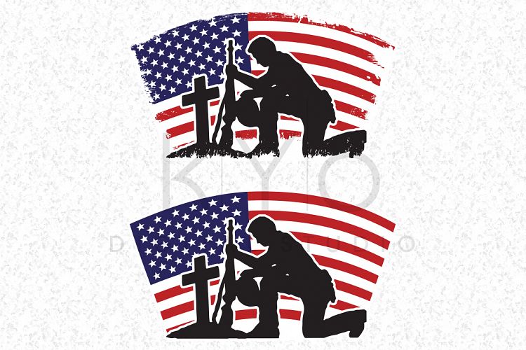 Fallen Soldier SVG Veterans Day SVG DXF PNG EPS files American flag vector US flag vector image Military flag Distressed flag 