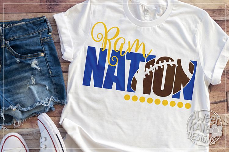 Ram Nation with Knockout Football SVG DXF EPS PNG JPG