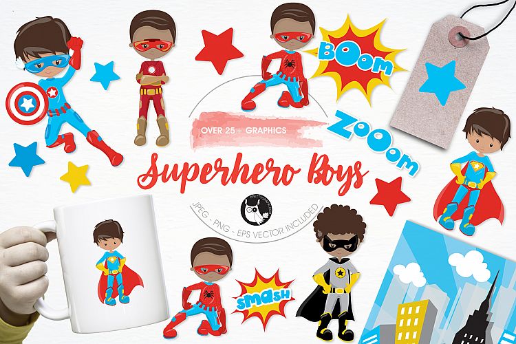 Superhero Boys  graphics and illustrations